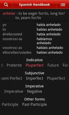 Spanish Handbook android App screenshot 0